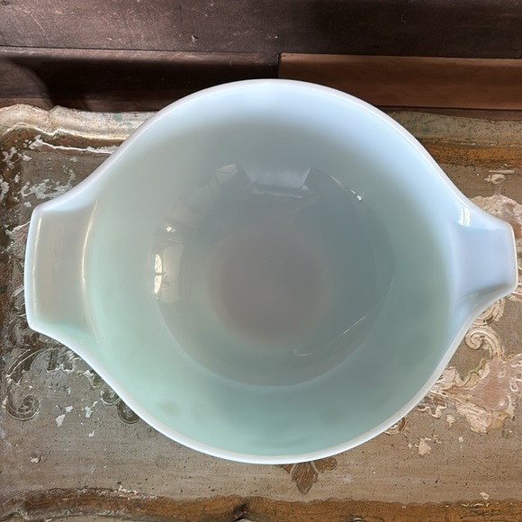 Pyrex Turquoise 4 Qt Cinderella serving Bowl #444 Vintage Hot Air Balloon Design - Picture 2 of 5